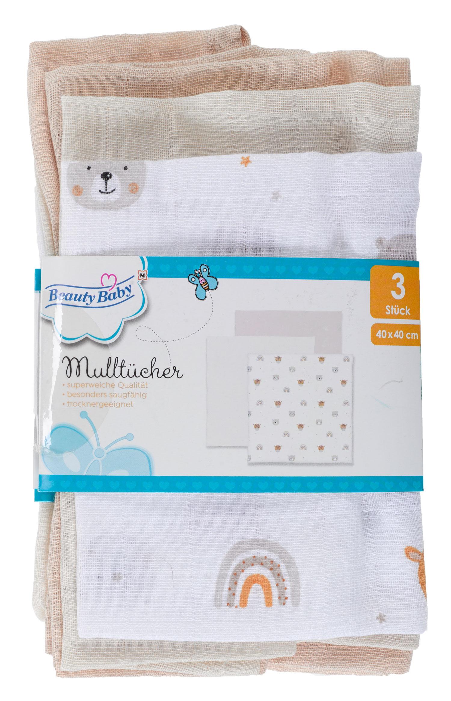 Beauty Baby Mulltücher 3er Set