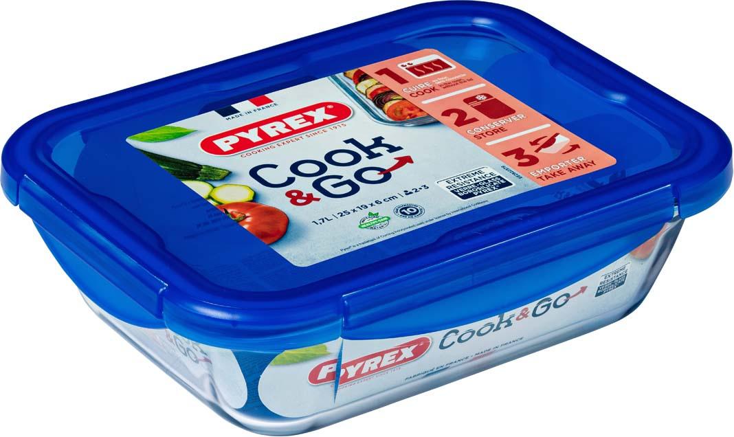 PYREX Cook&Go Mehrzweckform mit Deckel 1,7 l rechteckig