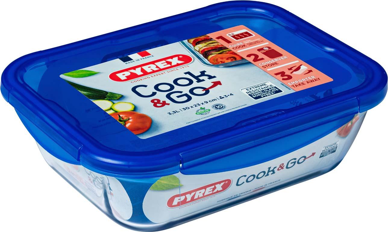 PYREX Cook&Go Mehrzweckform mit Deckel 3,3 l rechteckig