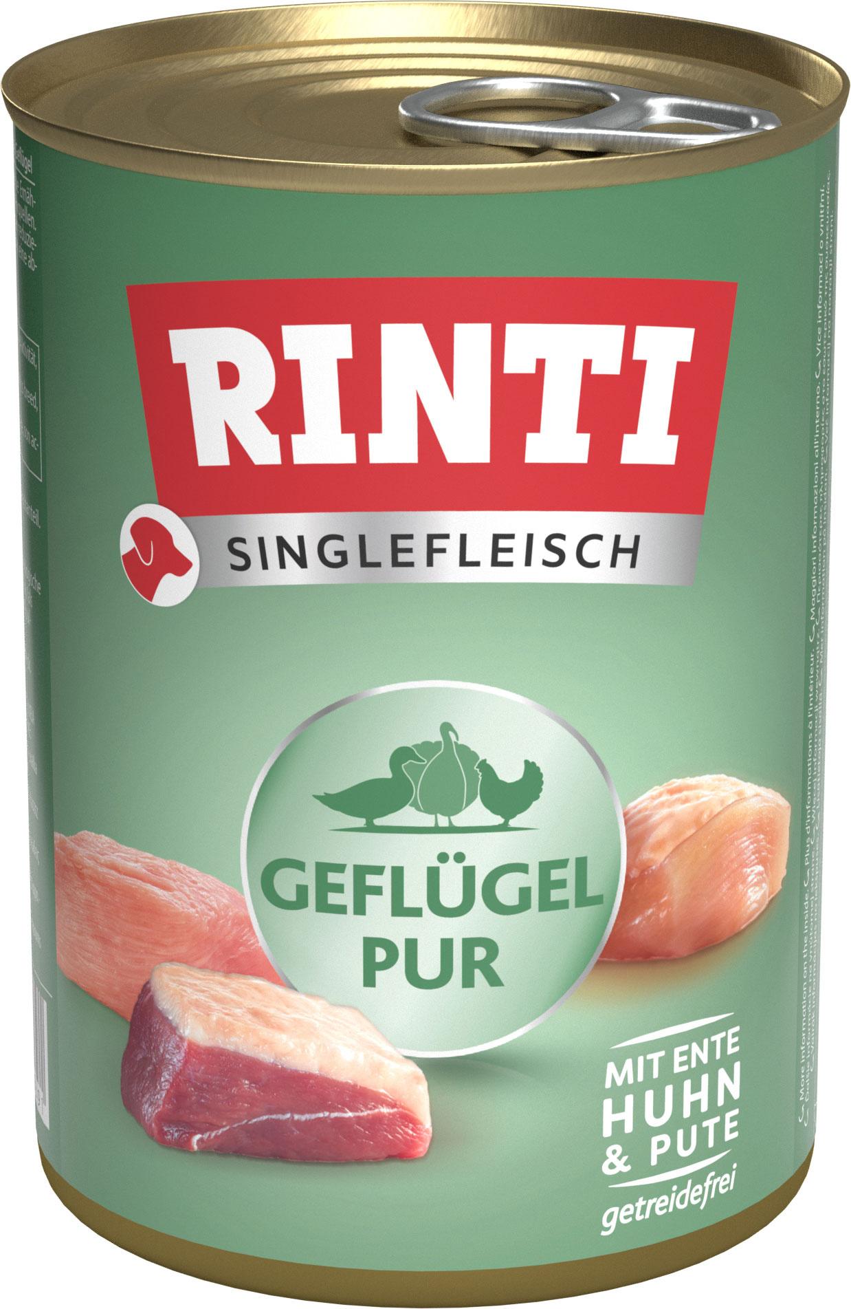 RINTI Hundenassfutter Singlefleisch Exclusive Geflügel Pur