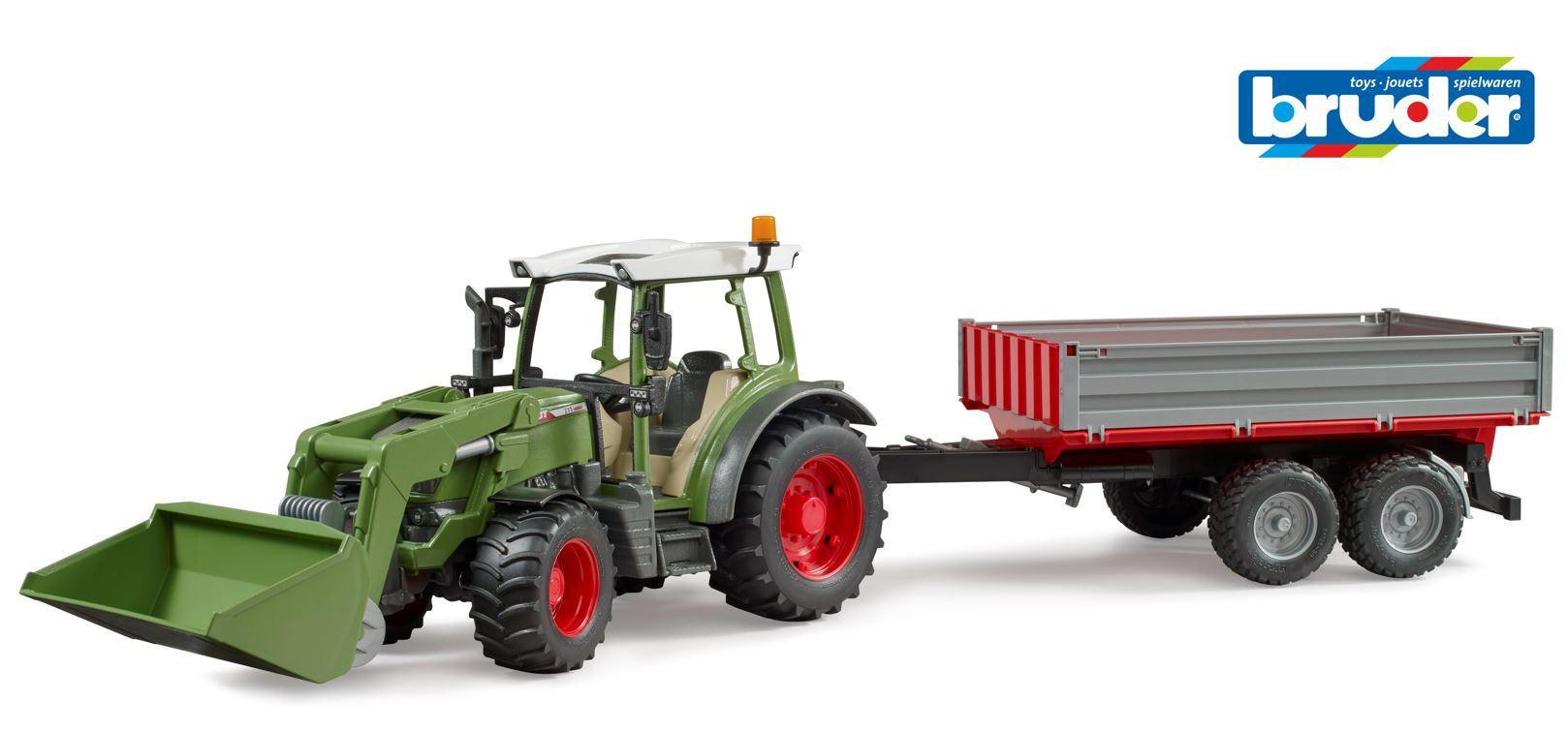 BRUDER - Fendt Vario 211 mit Frontlader und Bordwandanhänger