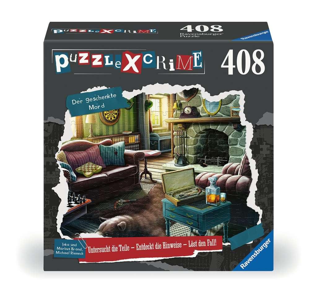 Ravensburger Puzzle X Crime - Der geschenkte Mord - 408 Teile Puzzle-Krimispiel für 1-4 Spieler